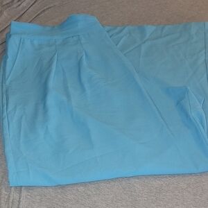 Torrid Size 20 Light Blue Stretch Waist High Rise Wide Leg Back Buckle Pants